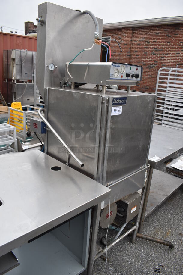 Jackson Tempstar Stainless Steel Commercial Straight Pass Through Dishwasher. 208-230/240 Volts, 3 Phase. 31x31x81 - Image 3 of 8