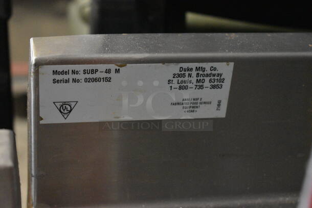 Duke SUBP-48M Stainless Steel Counter w/ 2 Wood Pattern Doors. 48x30x40 - Image 6 of 6