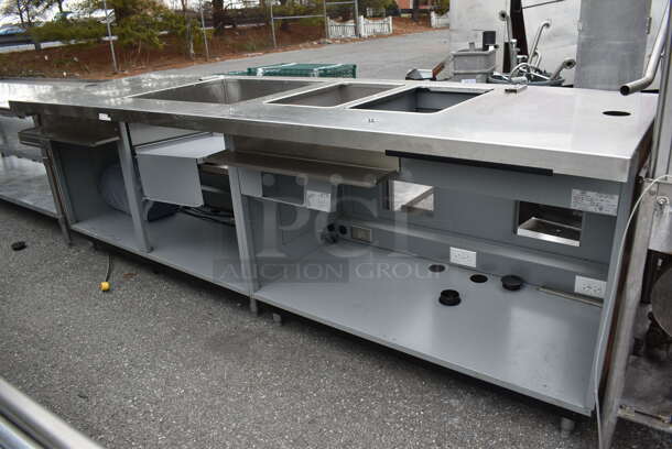Duke DC-WM-RT-SNK-120 Stainless Steel Commercial Subway Make Line Station w/ 2 Steam Wells. 108x34x36