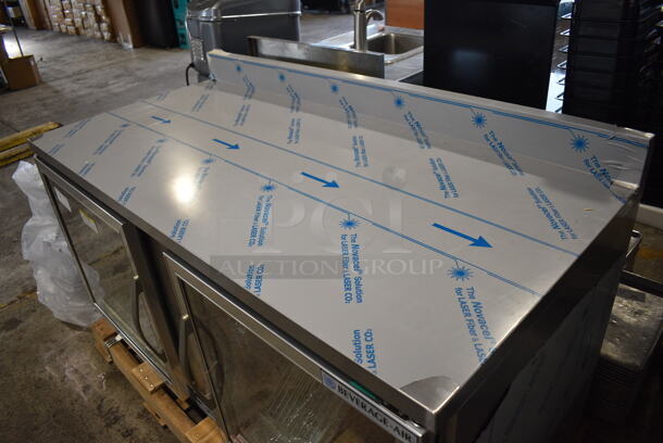 BRAND NEW SCRATCH AND DENT! Beverage Air WTR60AHC-25-FIP Stainless Steel Commercial Worktop 2 Door Back Bar Cooler Merchandiser. 115 Volts, 1 Phase. 60x29x34. Tested and Working! - Image 5 of 10