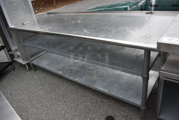 Stainless Steel Table w/ 2 Metal Under Shelves. 84x30x34.5 - Image 2 of 4