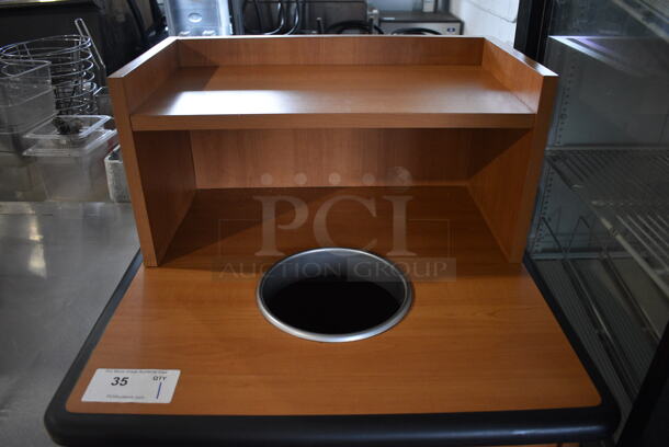 Wood Pattern Trash Can Shell w/ Trash Deposit Hole, Tray Return and Door. 25.5x25.5x48 - Image 4 of 6
