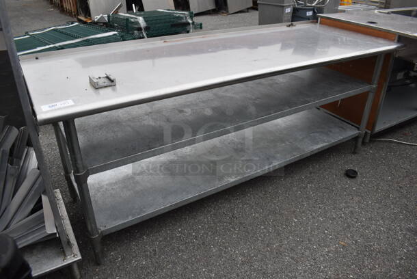 Stainless Steel Table w/ 2 Metal Under Shelves. 84x30x34.5 - Image 4 of 4