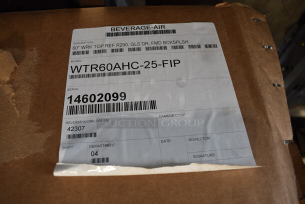 BRAND NEW SCRATCH AND DENT! Beverage Air WTR60AHC-25-FIP Stainless Steel Commercial Worktop 2 Door Back Bar Cooler Merchandiser. 115 Volts, 1 Phase. 60x29x34. Tested and Working! - Image 9 of 10