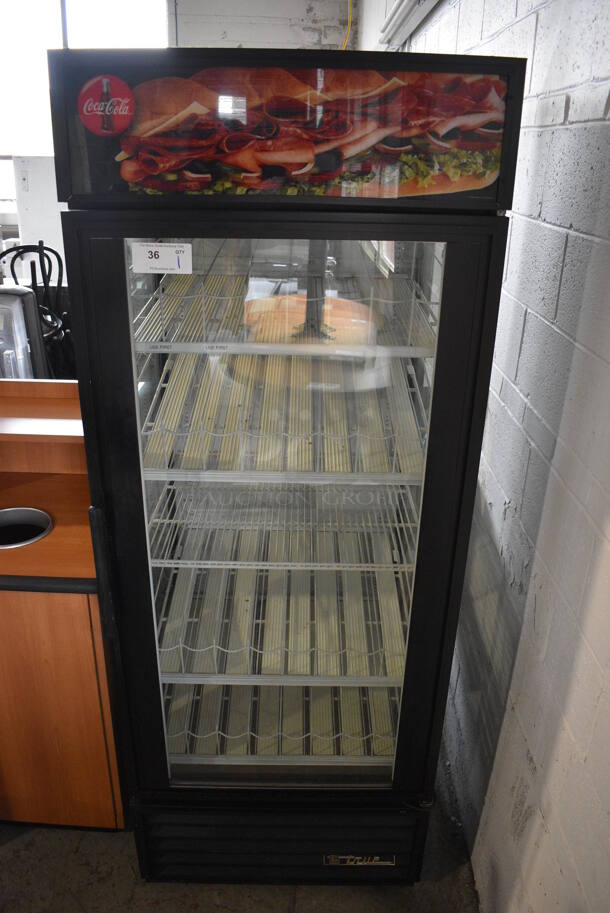 True GEM-26 Metal Commercial Single Door Reach In Cooler Merchandiser w/ Poly Coated Racks. 115 Volts, 1 Phase. 30x30x79. Tested and Working! - Image 1 of 5