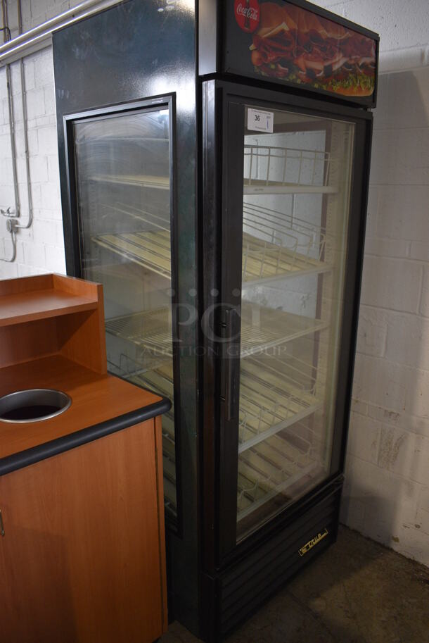 True GEM-26 Metal Commercial Single Door Reach In Cooler Merchandiser w/ Poly Coated Racks. 115 Volts, 1 Phase. 30x30x79. Tested and Working! - Image 2 of 5