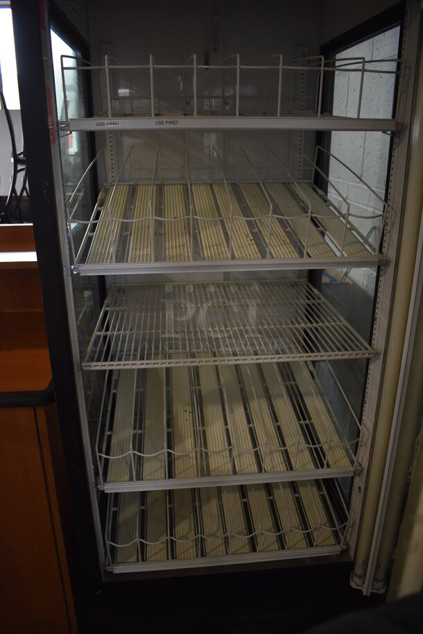 True GEM-26 Metal Commercial Single Door Reach In Cooler Merchandiser w/ Poly Coated Racks. 115 Volts, 1 Phase. 30x30x79. Tested and Working! - Image 3 of 5