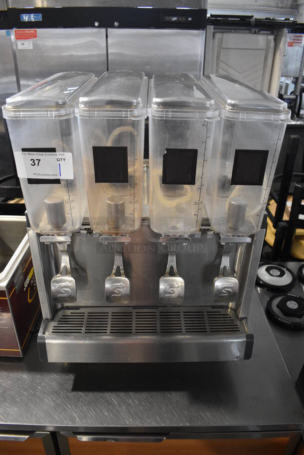 Crathco CS-4E/2D/3D-16 Stainless Steel Commercial Countertop 4 Hopper Refrigerated Beverage Machine. 120 Volts, 1 Phase. 21.5x17.5x27.5. Tested and Working! - Image 1 of 8