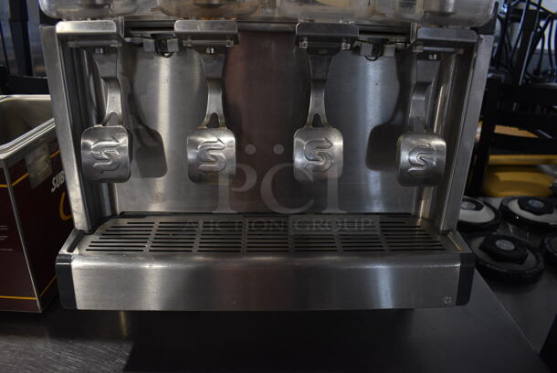 Crathco CS-4E/2D/3D-16 Stainless Steel Commercial Countertop 4 Hopper Refrigerated Beverage Machine. 120 Volts, 1 Phase. 21.5x17.5x27.5. Tested and Working! - Image 4 of 8
