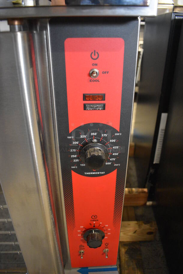BRAND NEW SCRATCH AND DENT! Vulcan VC4ED Stainless Steel Commercial Electric Powered Single Deck Full Size Electric Convection Oven. 208 Volts, 1/3 Phase. 40.5x42x32. Tested and Working!
 - Image 3 of 6