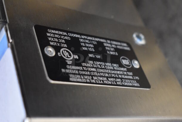 BRAND NEW SCRATCH AND DENT! Vulcan VC4ED Stainless Steel Commercial Electric Powered Single Deck Full Size Electric Convection Oven. 208 Volts, 1/3 Phase. 40.5x42x32. Tested and Working!
 - Image 4 of 6