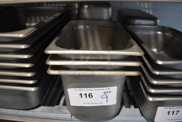 9 Stainless Steel 1/3 Size Drop In Bins. 1/3x6. 9 Times Your Bid! - Image 1 of 3