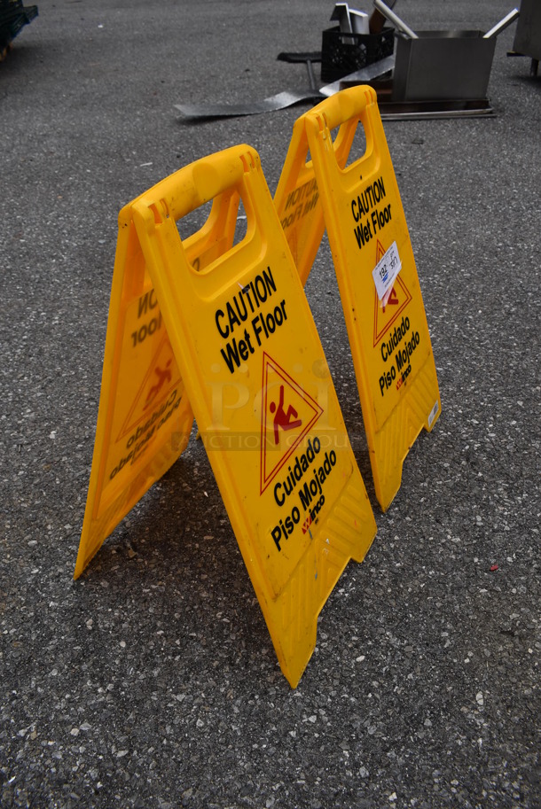 2 Yellow Poly Wet Floor Caution Signs. 9x0.5x24. 2 Times Your Bid! - Image 3 of 5