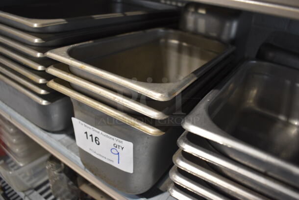 9 Stainless Steel 1/3 Size Drop In Bins. 1/3x6. 9 Times Your Bid! - Image 2 of 3