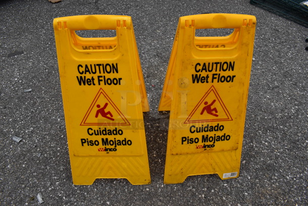 2 Yellow Poly Wet Floor Caution Signs. 9x0.5x24. 2 Times Your Bid! - Image 4 of 5