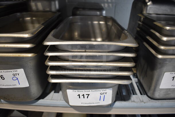11 Stainless Steel 1/3 Size Drop In Bins. 1/3x4. 11 Times Your Bid! - Image 1 of 3