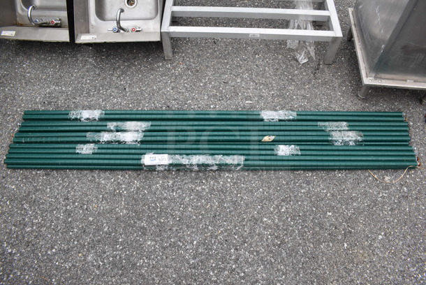 ALL ONE MONEY! Lot of 20 Green Finish Wire Shelving Unit Poles. 74.5" - Image 1 of 4