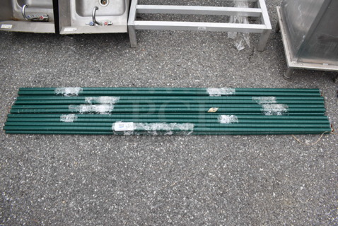 ALL ONE MONEY! Lot of 20 Green Finish Wire Shelving Unit Poles. 74.5"