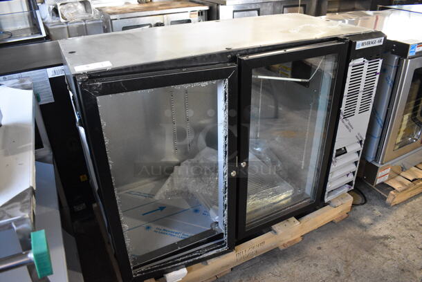 BRAND NEW SCRATCH AND DENT! Beverage-Air BB48HC-1-G-B-WINE Stainless Steel Commercial 48" Back Bar 2 Door Cooler Merchandiser. See Pictures For Glass Damage to Left Door. 115 Volts, 1 Phase. 48x23.5x34. Tested and Working! - Image 3 of 8