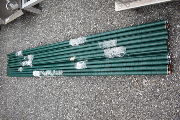 ALL ONE MONEY! Lot of 20 Green Finish Wire Shelving Unit Poles. 74.5" - Image 2 of 4