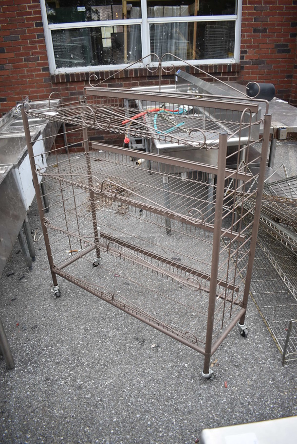 Brown Metal 4 Tier Chip Display Rack on Commercial Casters. 44x18x55 - Image 2 of 4
