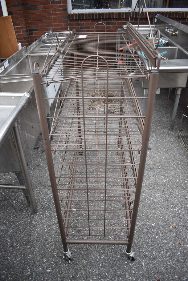 Brown Metal 4 Tier Chip Display Rack on Commercial Casters. 44x18x55 - Image 3 of 4
