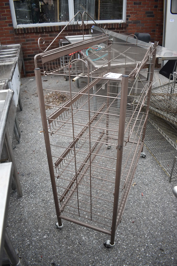 Brown Metal 4 Tier Chip Display Rack on Commercial Casters. 44x18x55 - Image 4 of 4