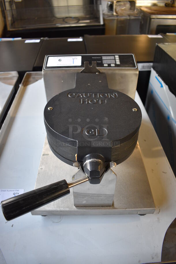 LIKE NEW! FY-GL02-D Stainless Steel Commercial Countertop Electric Powered Waffle Maker. 120 Volts, 1 Phase. 11.5x20x9.5. Tested and Working! - Image 1 of 7