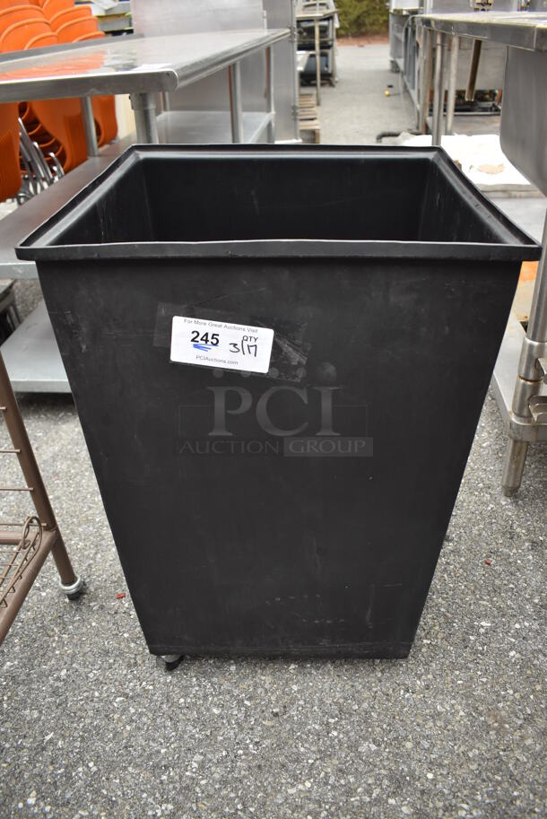 Black Poly Trash Can. 19x19x28.5