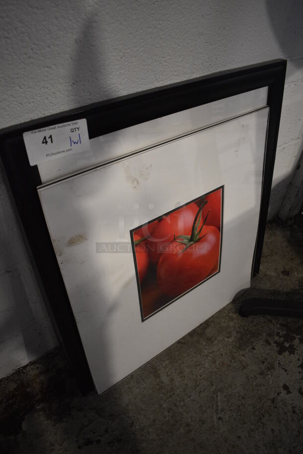 Framed Picture of Cucumber Slices and Print of Tomato. 26x1x26 - Image 2 of 3
