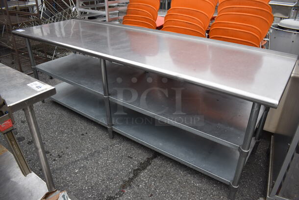 Stainless Steel Table w/ 2 Metal Under Shelves. 96x30x34.5 - Image 2 of 6