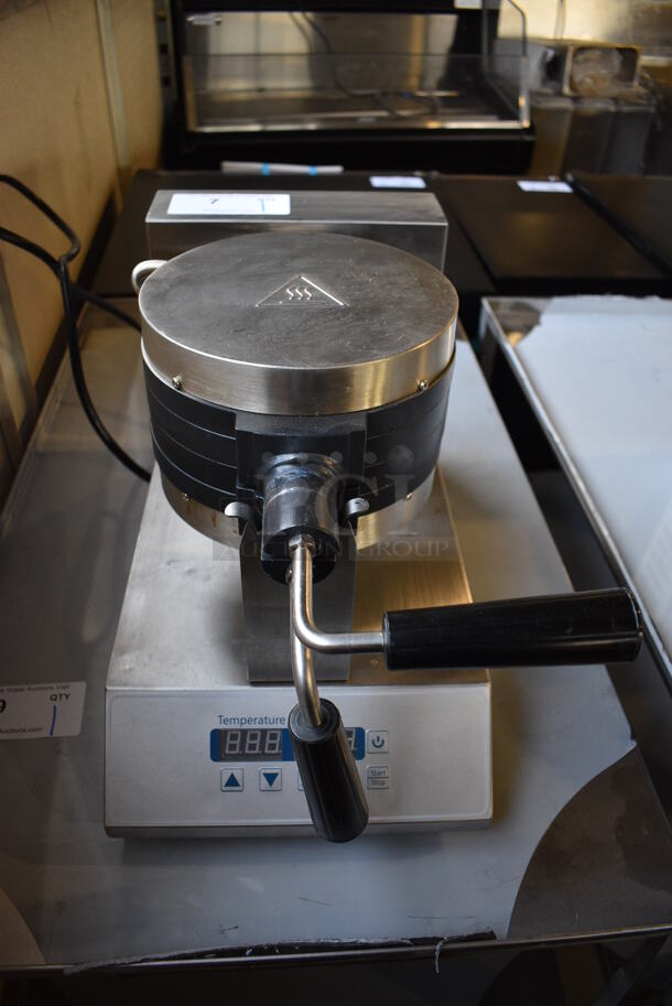 LIKE NEW! FY-2M2H Stainless Steel Commercial Countertop Electric Powered Waffle Maker. 120 Volts, 1 Phase. 11x21x12. Tested and Working! - Image 1 of 11