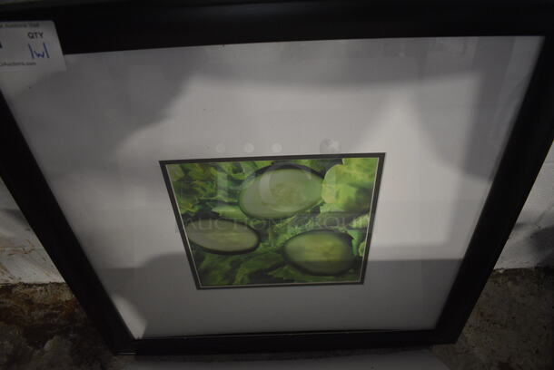 Framed Picture of Cucumber Slices and Print of Tomato. 26x1x26 - Image 3 of 3