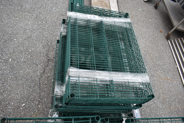 ALL ONE MONEY! Lot of 20 Green Finish Wire Shelves. 36x24x1.5 - Image 5 of 5