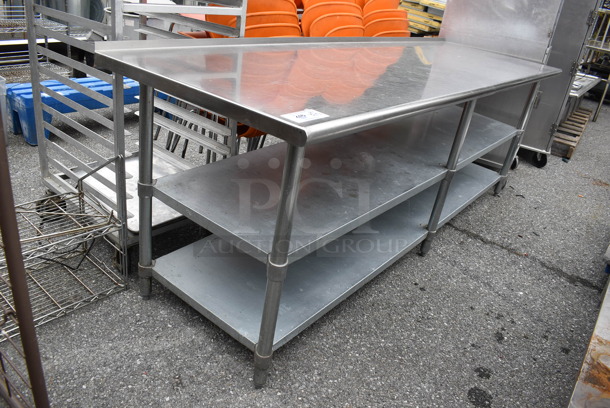 Stainless Steel Table w/ 2 Metal Under Shelves. 96x30x34.5 - Image 4 of 6