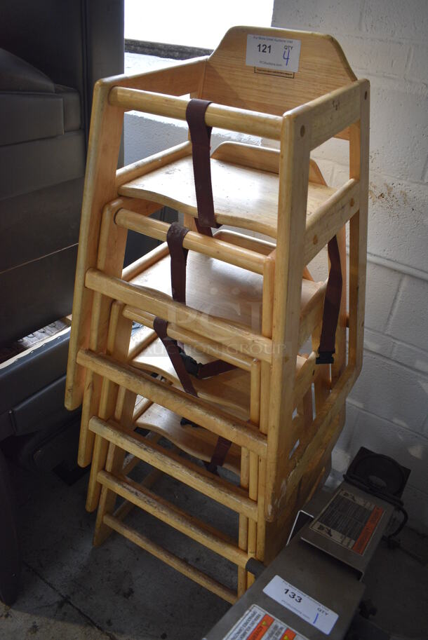 4 Wooden High Chairs. 20x20x31. 4 Times Your Bid! - Image 2 of 4