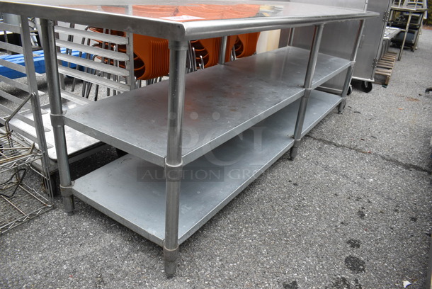 Stainless Steel Table w/ 2 Metal Under Shelves. 96x30x34.5 - Image 5 of 6