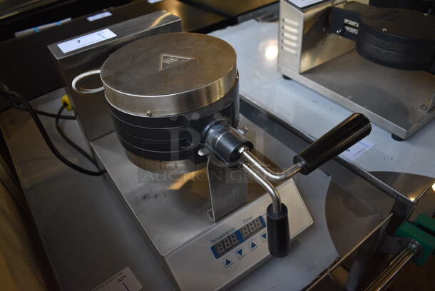 LIKE NEW! FY-2M2H Stainless Steel Commercial Countertop Electric Powered Waffle Maker. 120 Volts, 1 Phase. 11x21x12. Tested and Working! - Image 4 of 11
