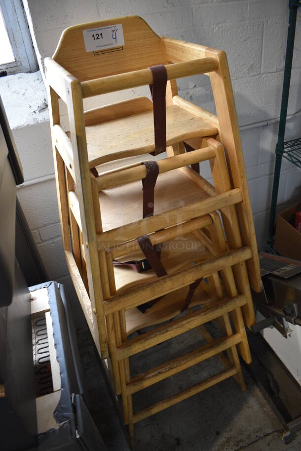4 Wooden High Chairs. 20x20x31. 4 Times Your Bid! - Image 3 of 4