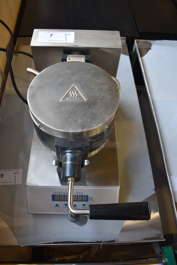 LIKE NEW! FY-2M2H Stainless Steel Commercial Countertop Electric Powered Waffle Maker. 120 Volts, 1 Phase. 11x21x12. Tested and Working! - Image 5 of 11