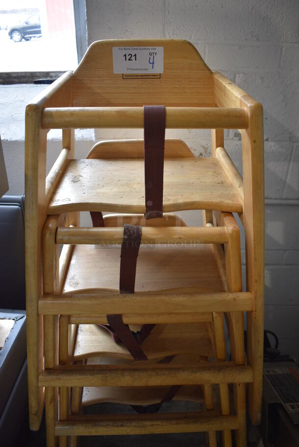 4 Wooden High Chairs. 20x20x31. 4 Times Your Bid! - Image 4 of 4