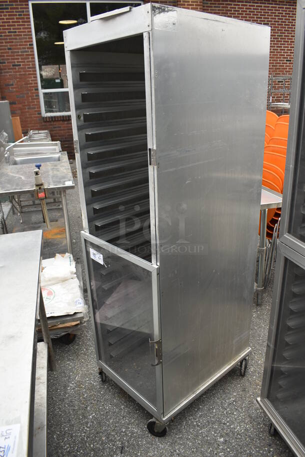 Metal Commercial Pan Transport Rack on Commercial Casters. Missing 1 Door. 21x28x70.5 - Image 2 of 4