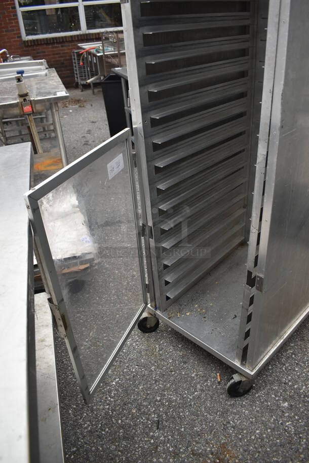 Metal Commercial Pan Transport Rack on Commercial Casters. Missing 1 Door. 21x28x70.5 - Image 3 of 4