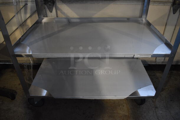 BRAND NEW SCRATCH AND DENT! Regency Stainless Steel Commercial Three Tier 18 Gauge 430 Stainless Steel Utility Cart on Commercial Casters. 22x38.5x34
 - Image 5 of 5