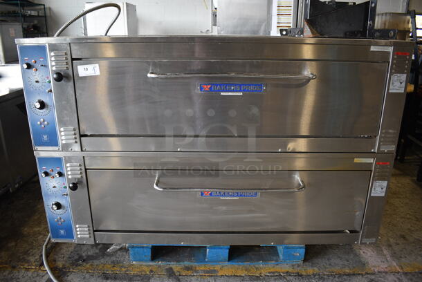 2 Bakers Pride ER-12-5736 Stainless Steel Commercial Electric Powered Single Deck Pizza Oven w/ Cooking Stones. Comes w/ 4 Legs. 208 Volts, 3 Phase. 74x46x50. 2 Times Your Bid! - Image 2 of 12