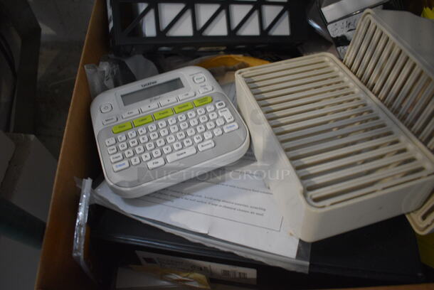 ALL ONE MONEY! Tier Lot of Various Items Including Drip Trays, Poly Buckets, Scraper and Brother Label Printer - Image 3 of 5