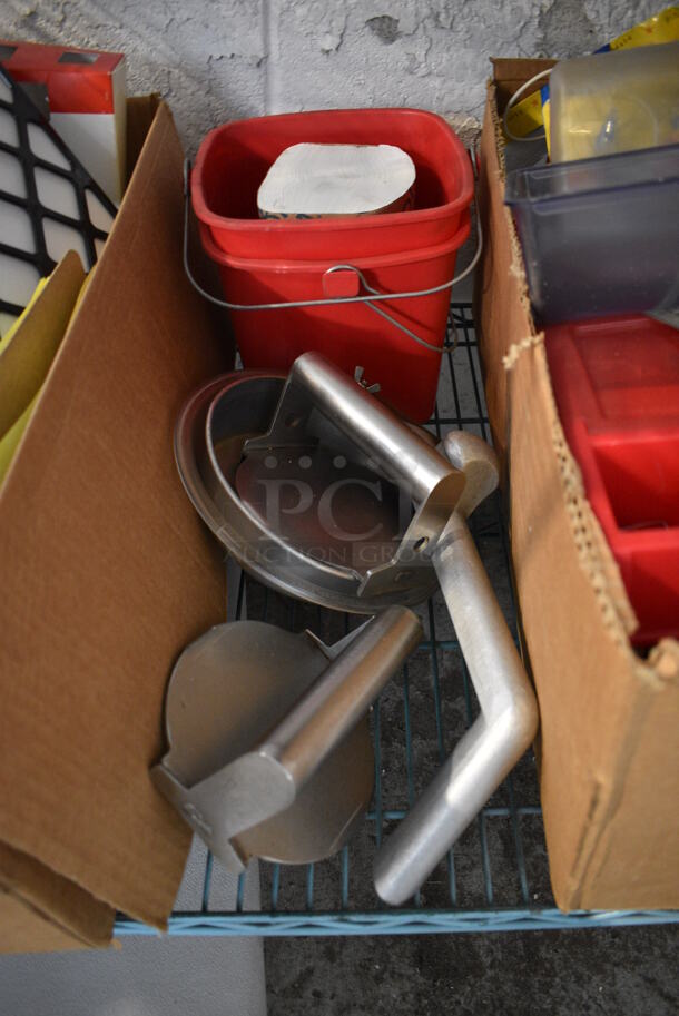 ALL ONE MONEY! Tier Lot of Various Items Including Drip Trays, Poly Buckets, Scraper and Brother Label Printer - Image 4 of 5