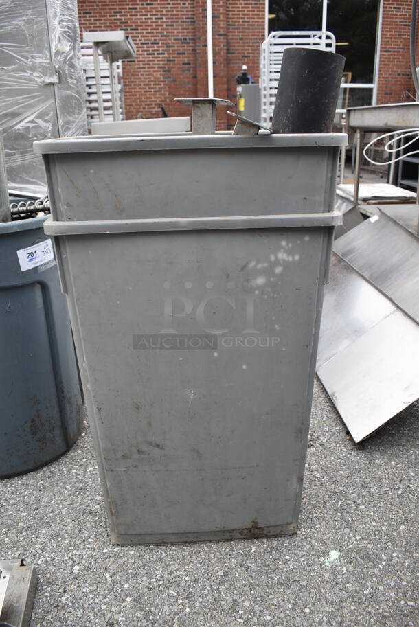 2 Gray Poly Slim Jim Trash Cans w/ Contents. 11x20x30. 2 Times Your Bid! - Image 5 of 5