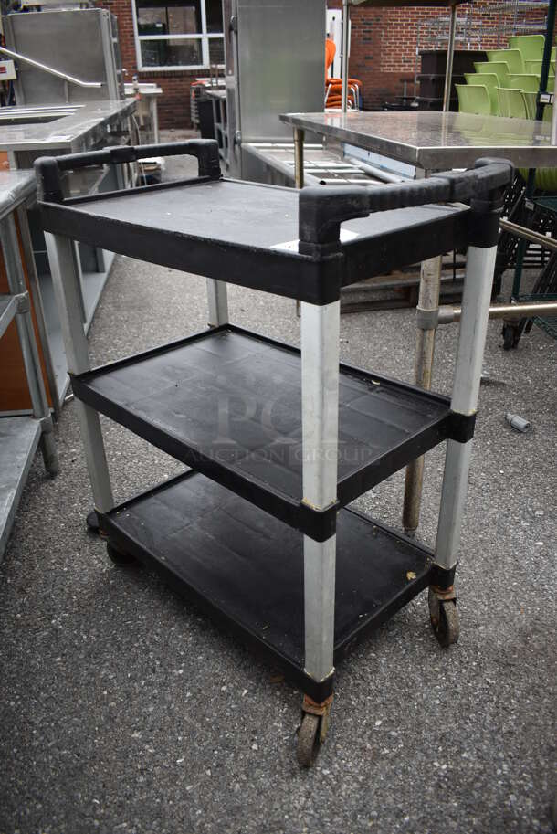 Black Poly 3 Tier Cart on Commercial Casters. 16x31x36 - Image 2 of 5