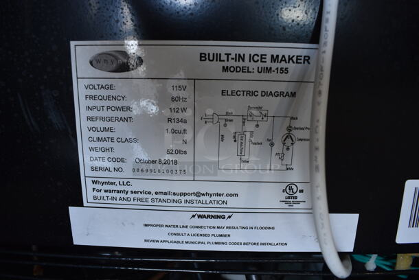 BRAND NEW SCRATCH AND DENT! 2018 Whynter UIM-155a Stainless Steel Commercial Self Contained Ice Machine. 115 Volts, 1 Phase. 15x18x25. Tested and Working! - Image 6 of 7